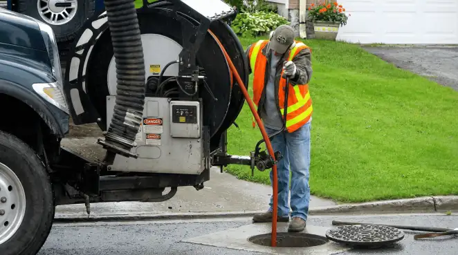 Technician using specialized drainage equipment for sewer line cleaning and foundation protection in Norfolk, VA